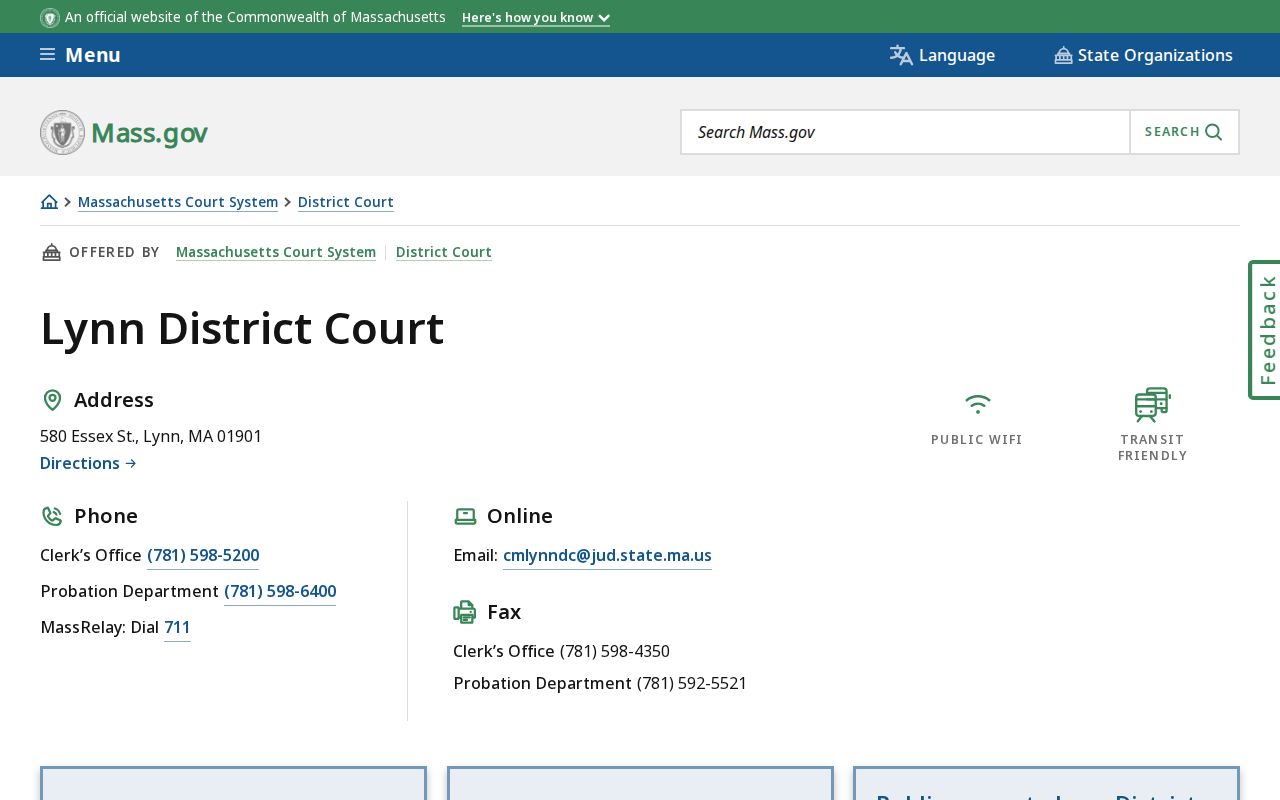 Lynn District Court page for Lynn warrant records