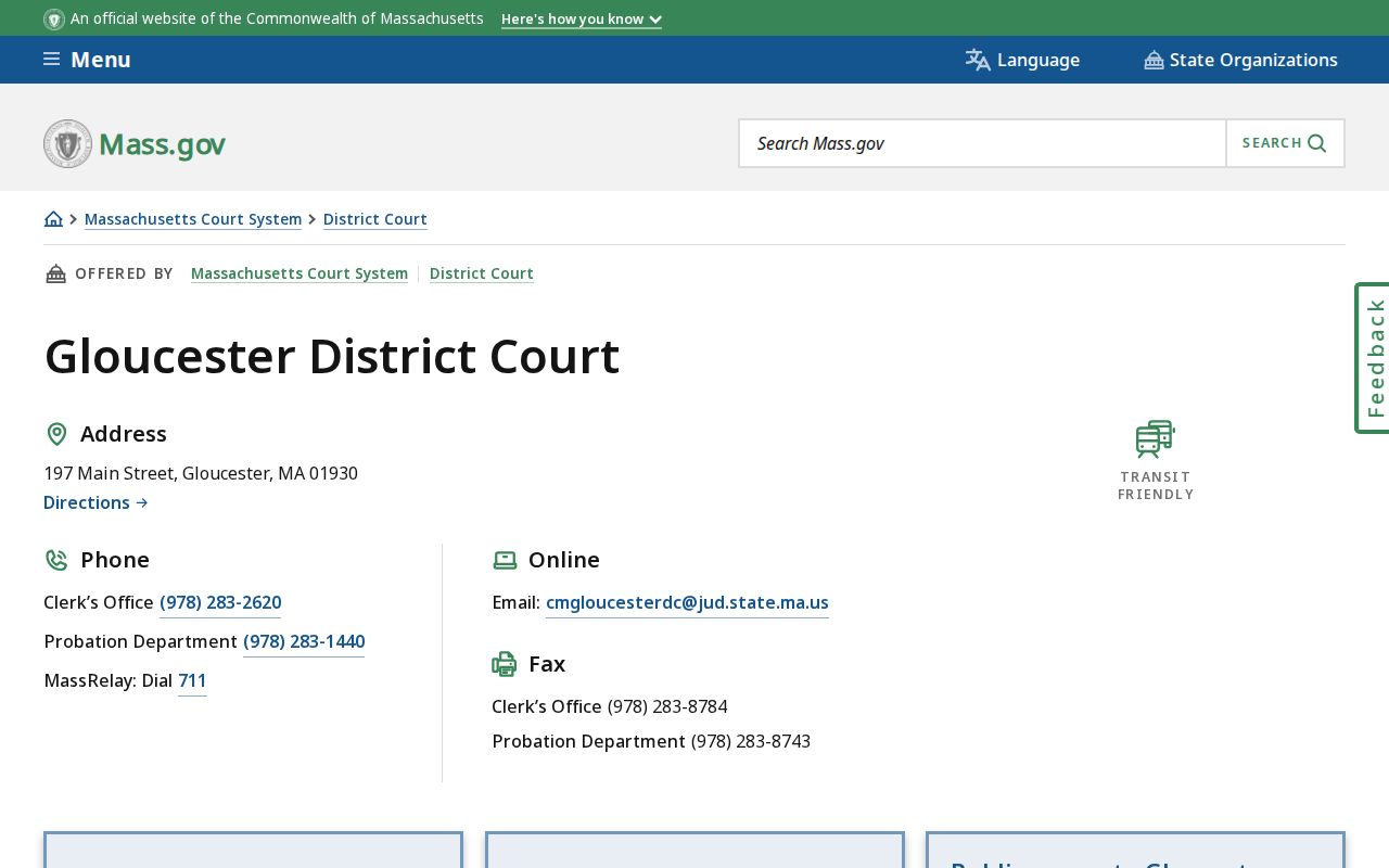 Gloucester District Court page for Essex County municipal warrant records