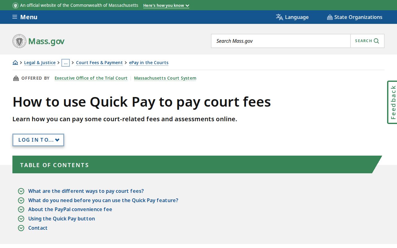 Essex County warrant records notice that online court payment does not clear a warrant