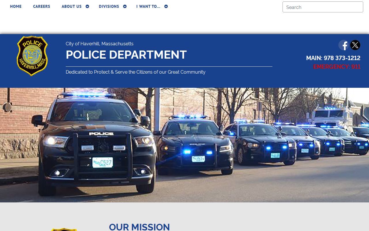 Haverhill Police Department records division page for Essex County bench warrant records